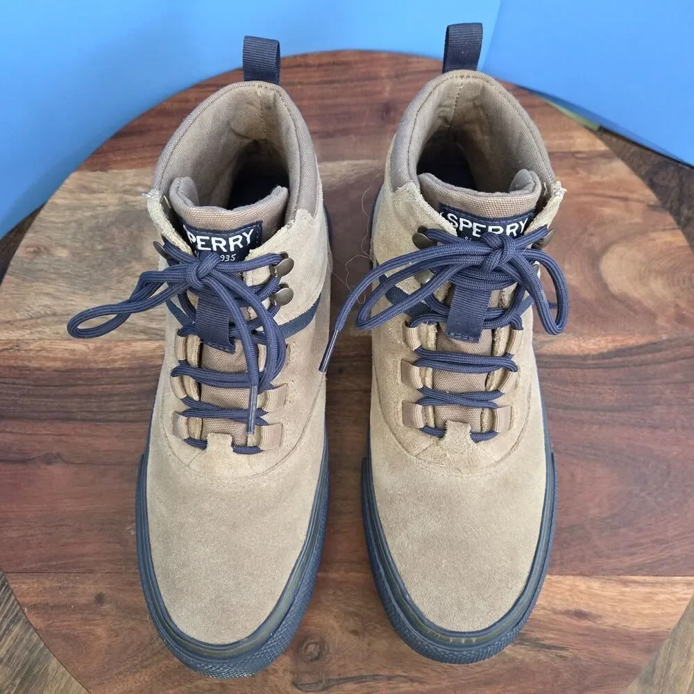 Sperry Striper Storm Sneaker Hightop Tan Suede Men's 8 Water Resistant STS21265